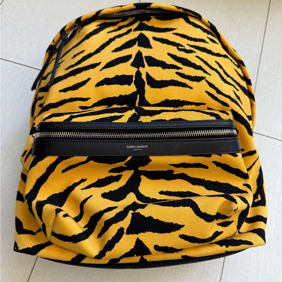 NWT Saint Laurent Leopard Yellow Black Backpack Travel main image 5